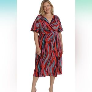 Vibrant Multicolor Wrap Dress NWT